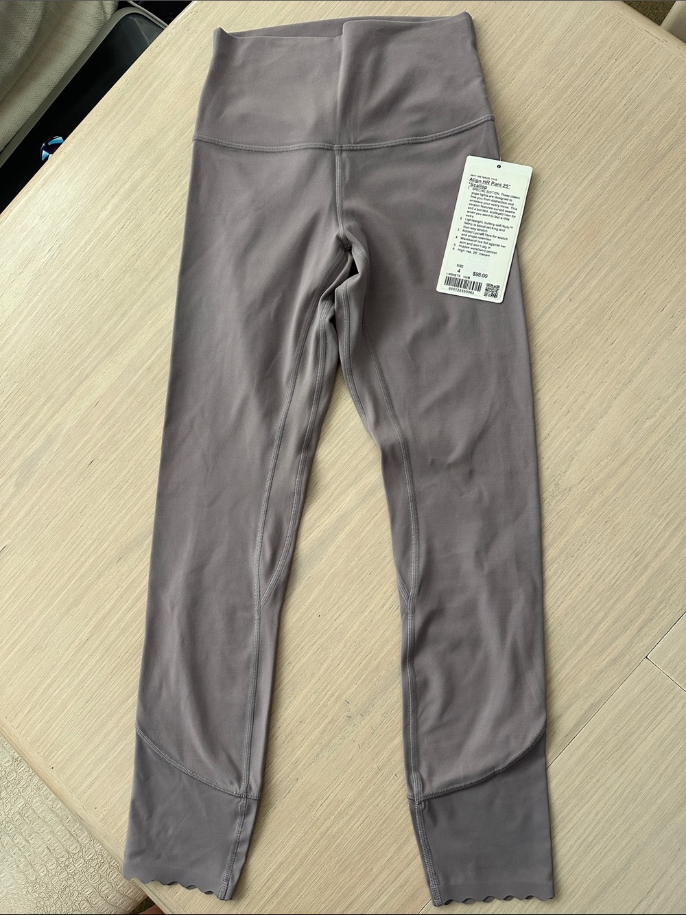 lululemon Align HR  Scallop Leggings - Mauve sz 4